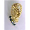 Image 2 : A PAIR OF 14K YELLOW GOLD AND SAPPHIRE SWIRL FORM EAR CLIPS