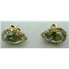Image 3 : A PAIR OF 18K YELLOW GOLD DIAMOND AND AQUAMARINE EARRINGS