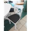 Image 3 : Crate & Barrel White Dining Table w/ 6 Chairs (middle section comes off to form round table)