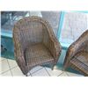 Image 2 : Pair of Woven Rattan Chairs 28" x 24" x 34" Back Height