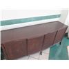 Image 2 : Dark Wooden 4-Door Sideboard Cabinet 80" x  22"W x 34"H (pull knobs are bent)