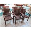 Image 2 : Set of 6 Pottery Barn Slatted Wooden Chairs 24" x 18" (36" Back Height)