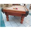 Image 25 : Martin & MacArthur Koa Wood Billiards Table w/ Original Italian Slate & Carved Details 97"x53"x32"