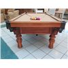 Image 8 : Martin & MacArthur Koa Wood Billiards Table w/ Original Italian Slate & Carved Details 97"x53"x32"