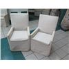 Image 2 : Qty 2 Restoration Hardware Rolling Slipcovered Chairs 24" x 19" (40" Back Height), Flax Color, Shows