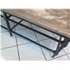 Image 8 : Rustic Natural Wood Coffee Table w/Cast Iron Base, Natural Finish 54" x 26" x 18"H