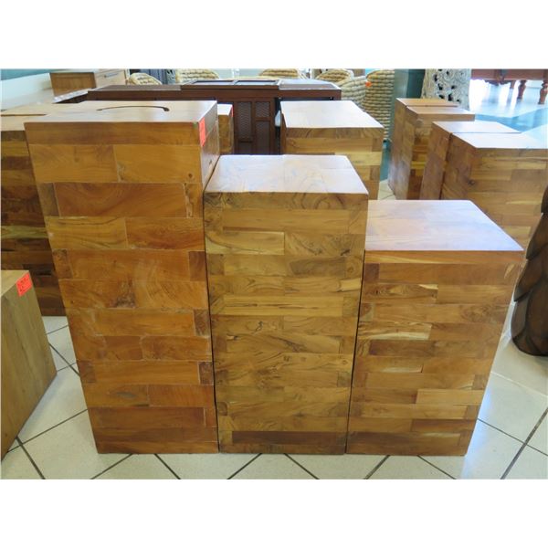 Qty 3 Solid Wooden Accent Blocks (Display Stands), Varying Heights: 16 ...
