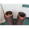 Image 2 : Qty 2 Tall Carved Wooden Vessels, Each Approx. 10" Dia, 40"H