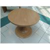 Image 1 : Small Wooden Dining Table w/ Pedestal Base 36" Dia, 29"H