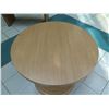 Image 2 : Small Wooden Dining Table w/ Pedestal Base 36" Dia, 29"H
