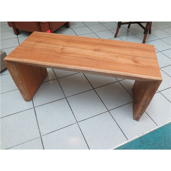Solid Wood Console or Accent Table w/ Live Edge Detail 42"x 18" x 20"H
