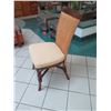 Image 5 : Chair with Woven Backrest & Dark Wood Frame 20" x 18" x 40"H