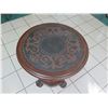 Image 2 : Round Accent Table w/ Pedestal Base, Stud & Scroll Detail 26" Dia, 27" H