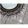 Image 3 : Neiman Marcus Round Mirror with Wood-Tip Fringe (Overall Diameter 34")