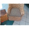 Image 8 : Qty 2 Ralph Lauren Joshua Tree Woven Barrel Back Chairs w/ Live-Edge Block Accent Table