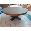 Image 1 : Large Dark Wood Round Table 73" Dia, 30" H