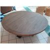 Image 2 : Large Dark Wood Round Table 73" Dia, 30" H