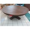 Image 7 : Large Dark Wood Round Table 73" Dia, 30" H