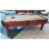 Image 1 : Martin & MacArthur Koa Wood Billiards Table w/ Original Italian Slate & Carved Details 97"x53"x32"