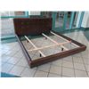 Image 1 : Crate & Barrel Faux Leather Bed Frame with Tufted Headboard, Approx. 90" x 79" (Cal. King)