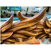 Image 8 : Carved Wooden Mirror, Leaf Pattern, 28.5" x 45.5"