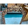 Image 2 : Carved Wooden Mirror, Leaf Pattern, 28.5" x 45.5"