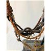 Image 8 : Hand Braided Leather Headstall, Reins with Military Bit