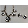 Image 1 : Onyx & Mother Of Pearl Necklace and Earring Set
