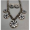 Image 2 : Onyx & Mother Of Pearl Necklace and Earring Set