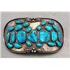 Image 1 : Large Turquoise and Sterling Silver Belt Buckle