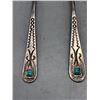 Image 2 : 2 Hand-Hammered Sterling Silver and Turquoise Spoons