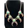 Image 8 : Sterling Silver Turquoise and Claw Necklace