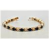 Image 2 : 14k Gold Diamond and Sapphire Bracelet
