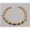 Image 3 : 14k Gold Diamond and Sapphire Bracelet
