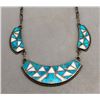 Image 2 : Circa 1960s Turquoise and Mother of Pearl Inlay Necklace