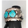 Image 8 : Huge! Webbed Turquoise and Sterling Silver Watch Bracelet