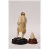 Image 2 : Hand carved Chinese ivory figure on wooden plinth 4 1/2" in height, note has been repaired and a sma