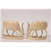 Image 2 : Two vintage hand carved Elephant ivory African antelopes, each approximately 2 1/2" in height CANADI