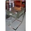 Image 2 : Pair of chrome and glass single drawer night stands