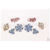 Image 1 : Four pairs of vintage signed Weiss crystal gemstone like earrings