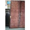 Image 1 : 100% handmade Iranian wool area carpet with brick coloured background, overall geometric design and 