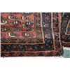 Image 2 : 100% handmade Iranian wool area carpet with brick coloured background, overall geometric design and 