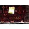 Image 2 : 100% handmade Iranian Saveh wool area carpet/runner with triple medallions, red background and in hi
