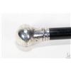 Image 2 : Antique ball handle walking cane with sterling silver top marked with English hallmarks of London 18