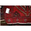 Image 2 : 100% handmade Iranian Ferdos area carpet with geometric pattern, red background and highlights of cr