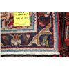 Image 2 : 100% handmade Iranian Tabriz wool throw rug with center medallion, floral design, red background and