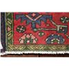 Image 2 : 100% handmade Iranian Zanjan wool area carpet with center medallion, red background and highlights o