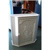 Image 1 : Vintage flat to the wall single door console table with shabby chic white painted finish, 34" wide