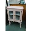 Image 1 : Pink painted repurposed cabinet with two glazed doors
