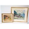 Image 1 : Two original artworks including unsigned still life and watercolour/gouache alpine cabinet with arti